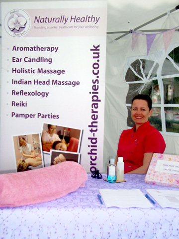 Orchid Therapies showcasing at Grooves on the Green, Ashley Cross, Poole in July 2011.